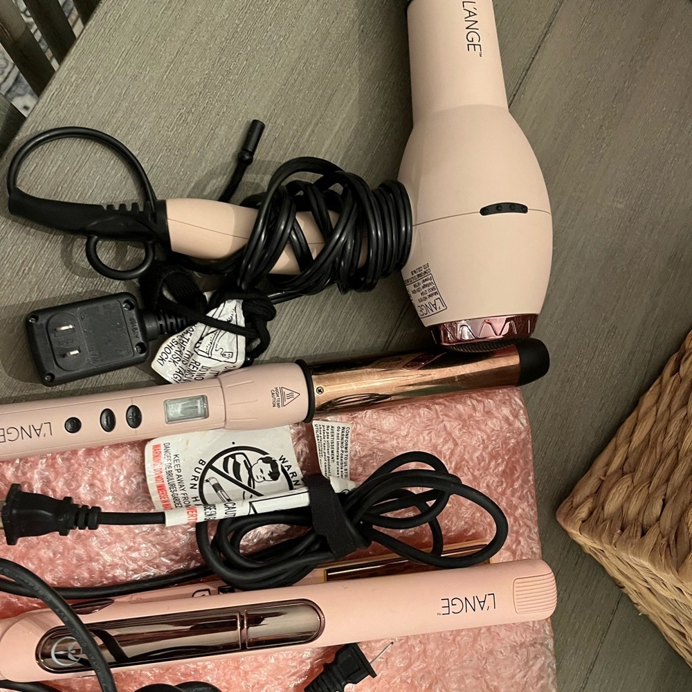 Lange Pink and Rose Gold Hair Styling Set of 2 NO HAIR DRYER
